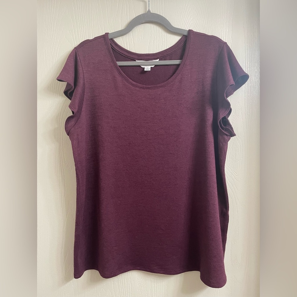 Market & Spruce Luisa Flutter Sleeve Knit Tee
